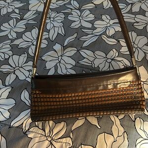 Brown Woven Leather Shoulder Bag